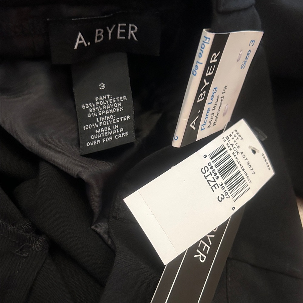 A. Byer Women's Classic Black Boot Cut Pants - Picture 3 of 3